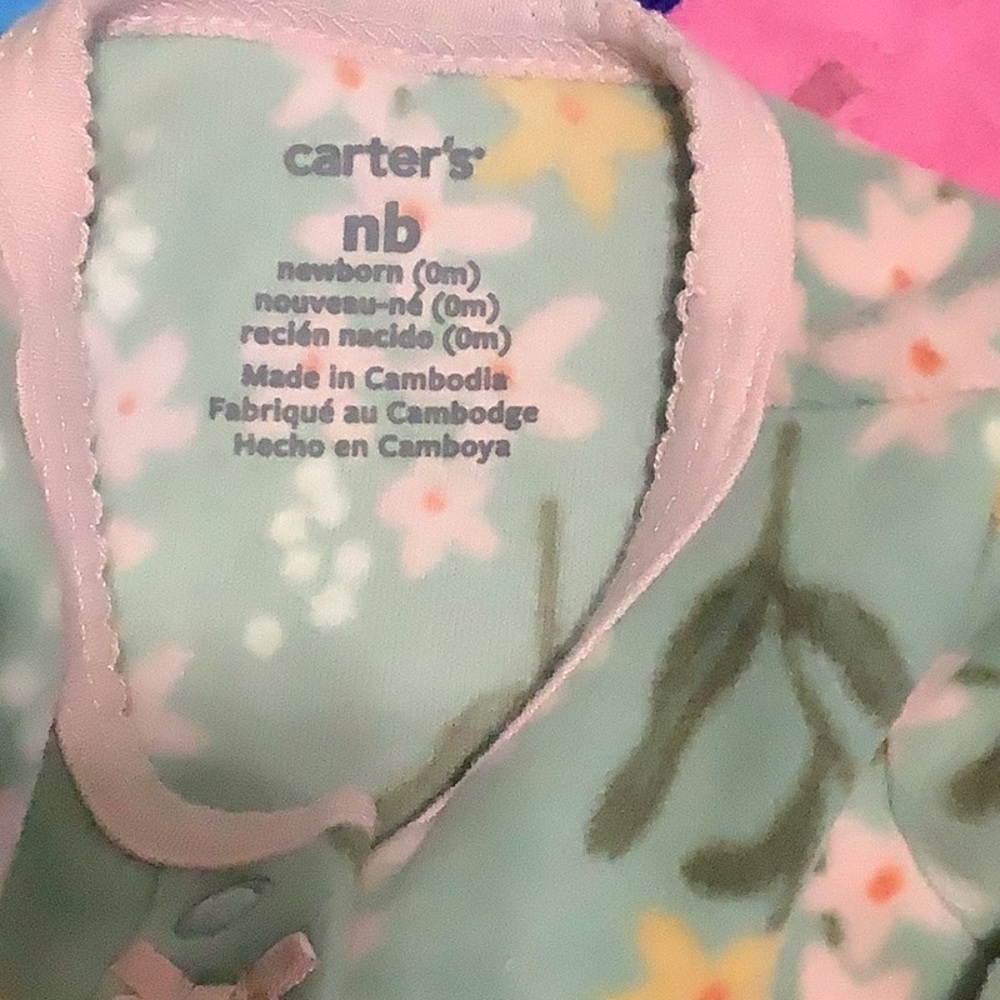 Carter's Purple and Green Floral Footies - Picture 5 of 6